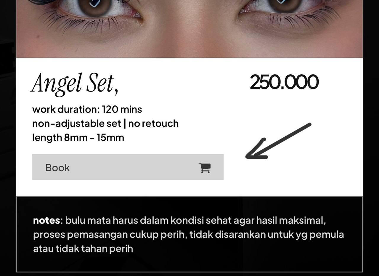 Tekan salah satu tombol 'Book' yang ada di tiap menu pricelist, untuk booking appointment